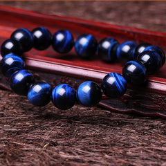 Natural Lapis Lazuli And Blue Tiger Eye Bracelet