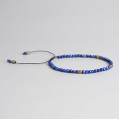 Fashionable And Simple 3MM Faceted Lapis Lazuli Bracelet Gold