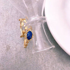 S925 Sterling Silver Vintage Lapis Lazuli Ring Female